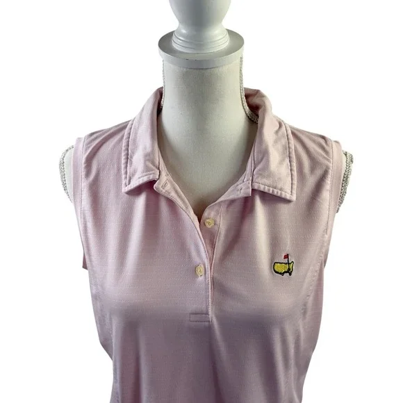 Masters Collection Ladies Pink Sleeveless Polo Golf Shirt Large - Picture 3 of 8